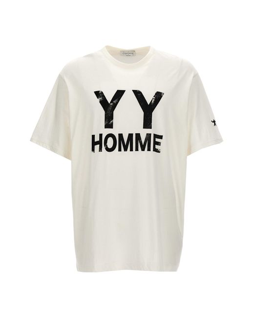 Yohji Yamamoto Gray Logo Print T-shirt for men