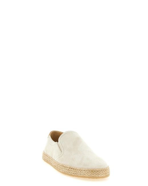 Brunello Cucinelli White Suede Espadrilles for men