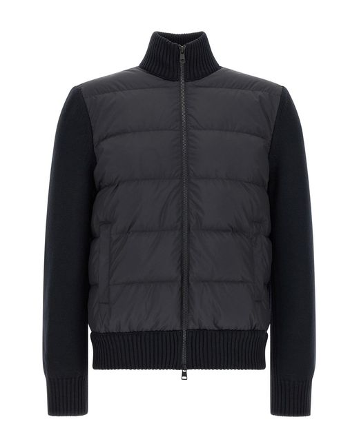 Moncler Black Two-material Cardigan for men