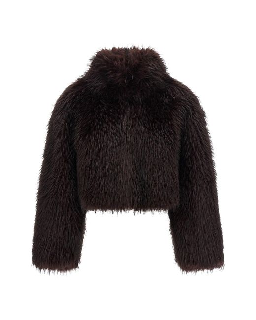Pinko Black 'gravina' Eco-fur Coat