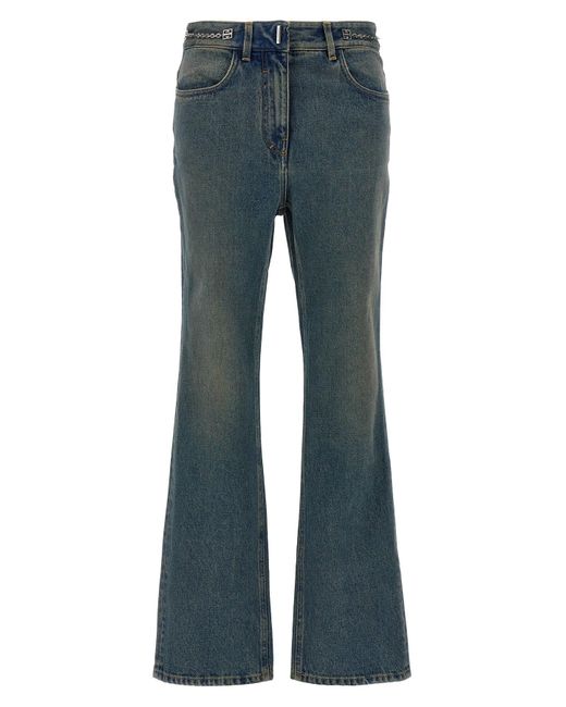 Givenchy Blue Chain Jeans With Logo