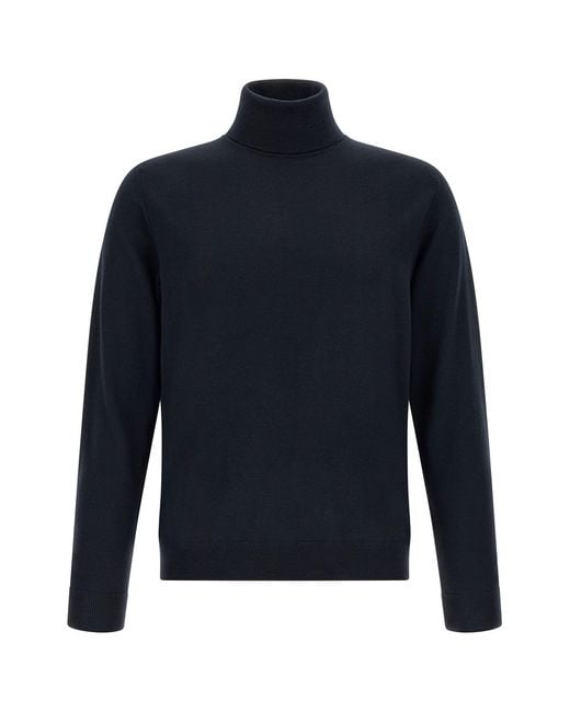 Zanone Blue Turtle-neck Sweater for men