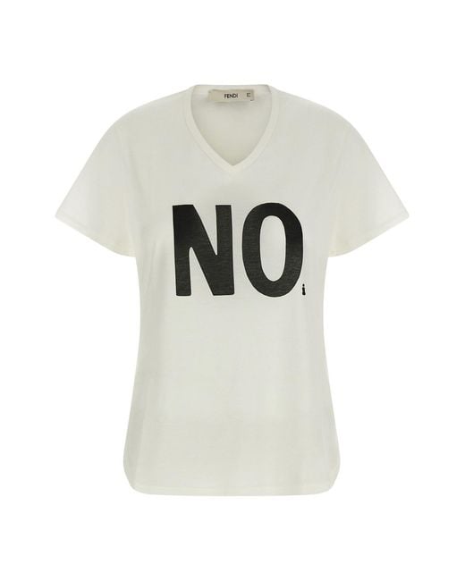 Fendi White Noi Print T-shirt