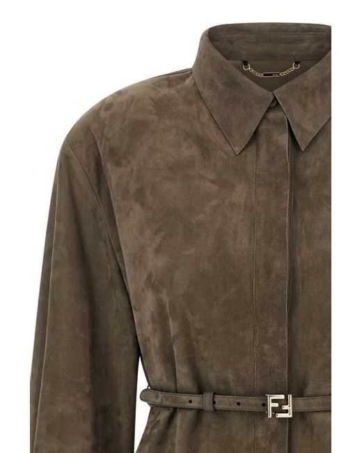 Camicia Suede di Fendi in Green