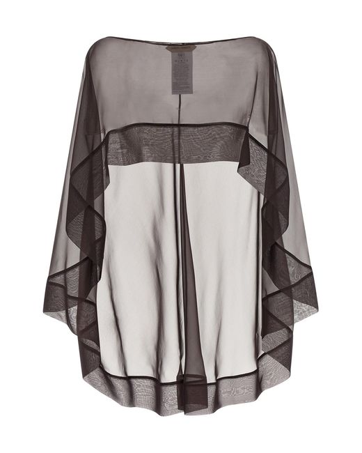 Alberta Ferretti Gray Chiffon Scarf