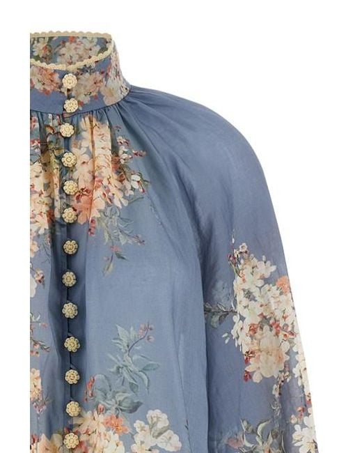 Blusa 'Cascadian Billow' di Zimmermann in Blue
