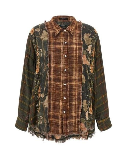 Camicia Patchwork di R13 in Brown