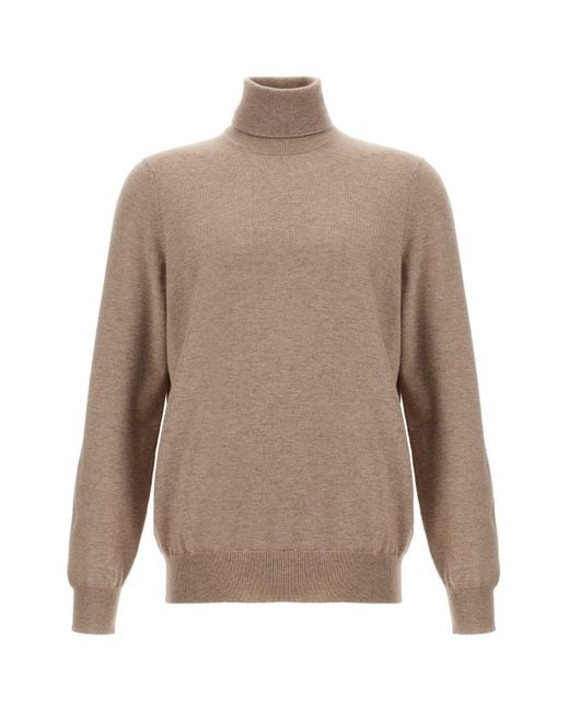 Brunello Cucinelli Rollkragenpullover Aus Kaschmir in Natural für Herren