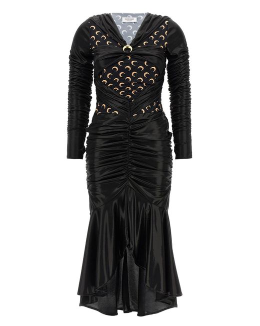MARINE SERRE Black Kleid Mit Logo