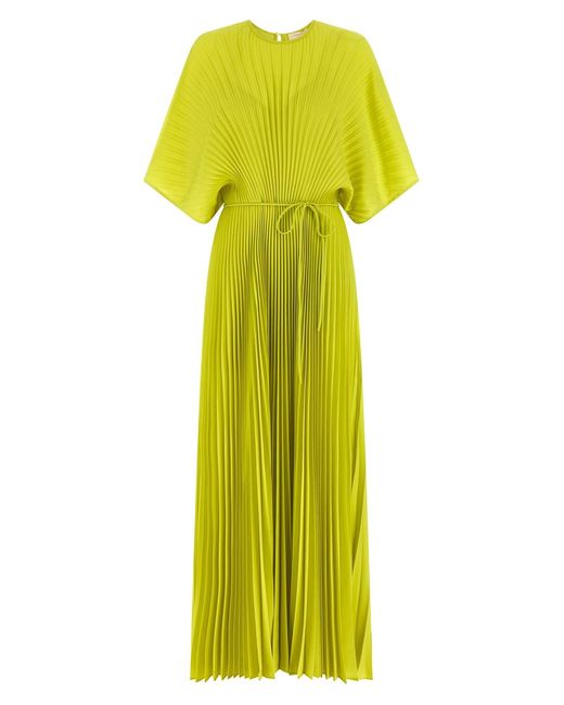 Twinset Yellow Pleated Dress