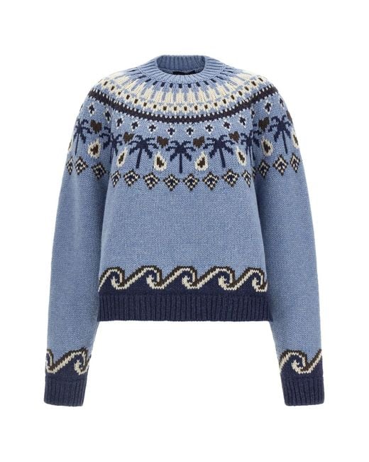 Alanui Blue 'sweet Winter' Sweater