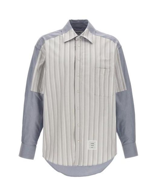 Thom Browne Gray Patchwork Shirt for men