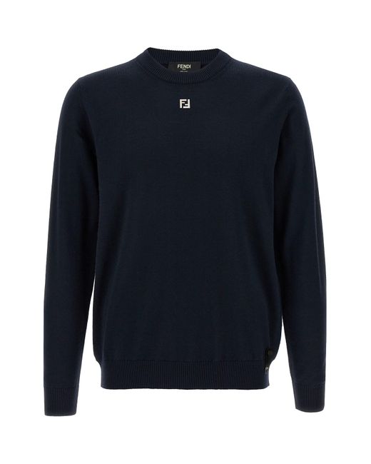 Fendi Pullover Mit Ff-Logo in Blue für Herren