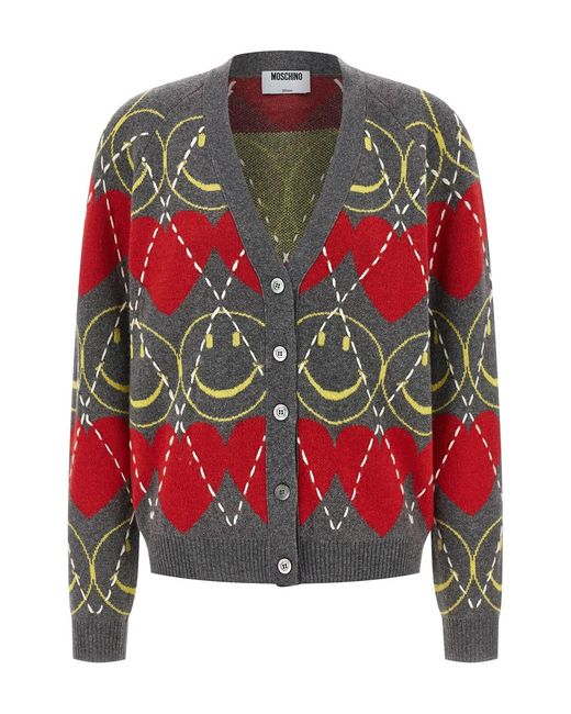 Moschino Red 'smiley®' Cardigan