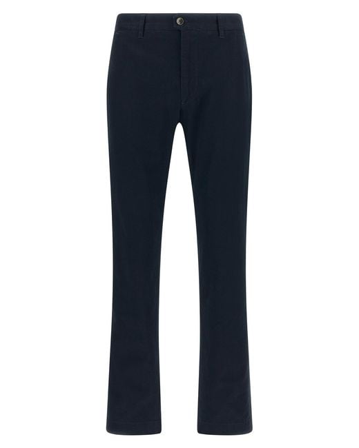 Incotex Blue Cotton Trousers for men