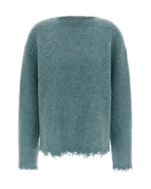 Jil Sander Green Fringed Sweater