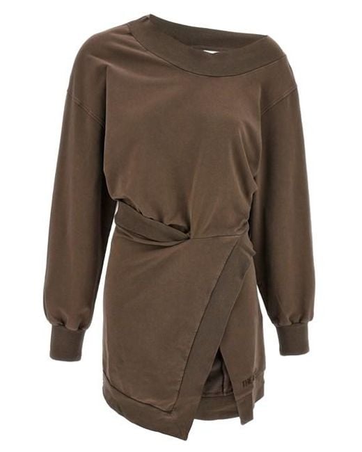 The Attico Brown Sweatshirt Dress