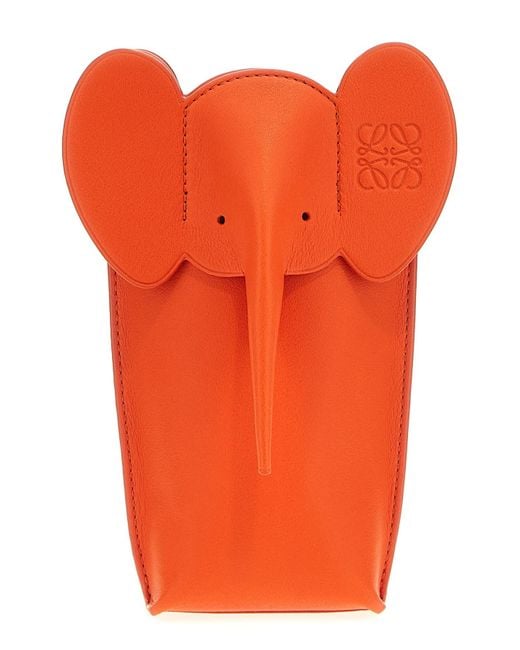 Loewe Orange 'elephant' Crossbody Bag
