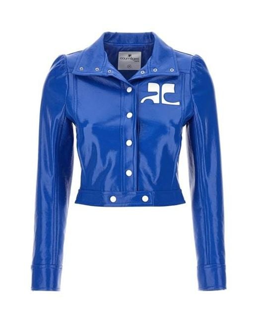 Courreges Blue 'reedition Vinyl' Jacket