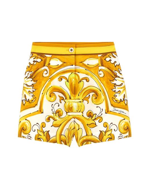 Dolce & Gabbana Yellow 'maiolica' Shorts