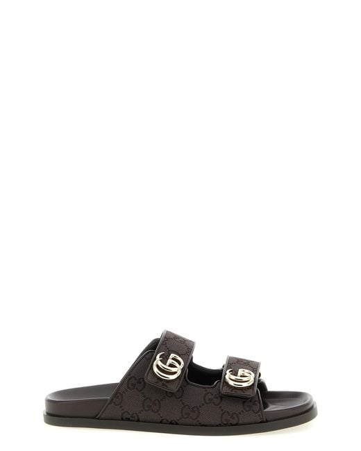 Gucci Black 'doppia G' Slides