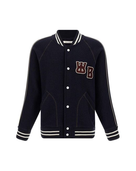 Wales Bonner Blue 'the October Varsity' Bomber Jacket for men
