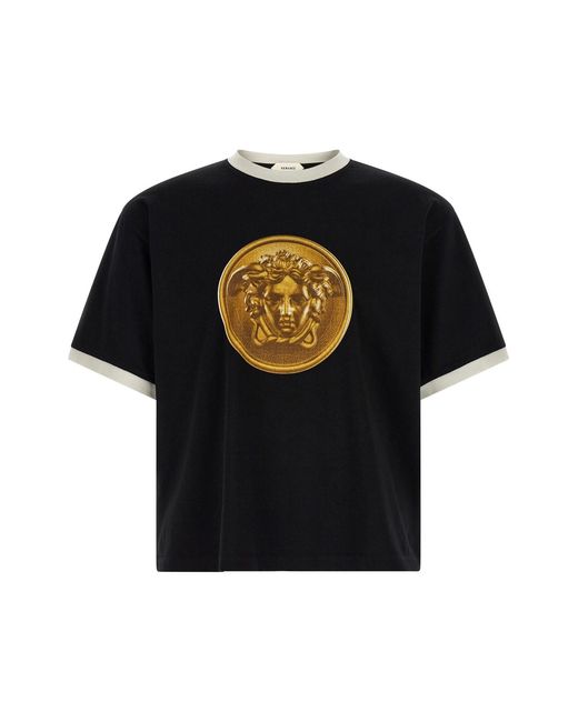 Versace Black 'medusa Coin' T-shirt for men