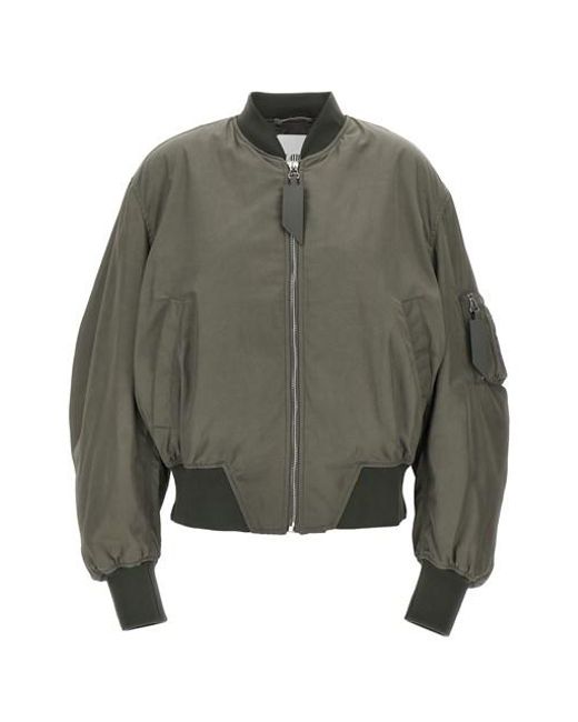 The Attico Green Nylon Bomber Jacket