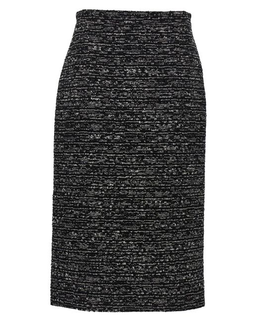 Alberta Ferretti Black Tweed Skirt