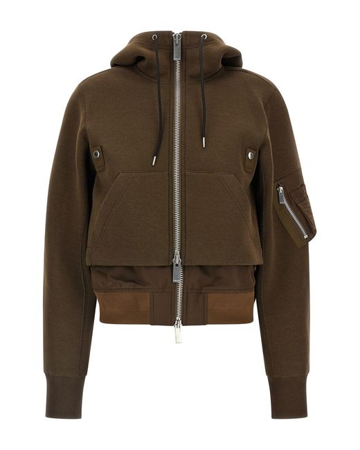 Sacai Brown 'sponge' Bomber Jacket