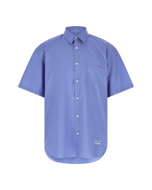 Comme Des GarÃ§ons Homme Blue Logo Embroidery Shirt for men