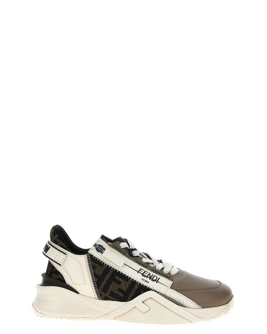 Fendi White 'Flow' Sneakers