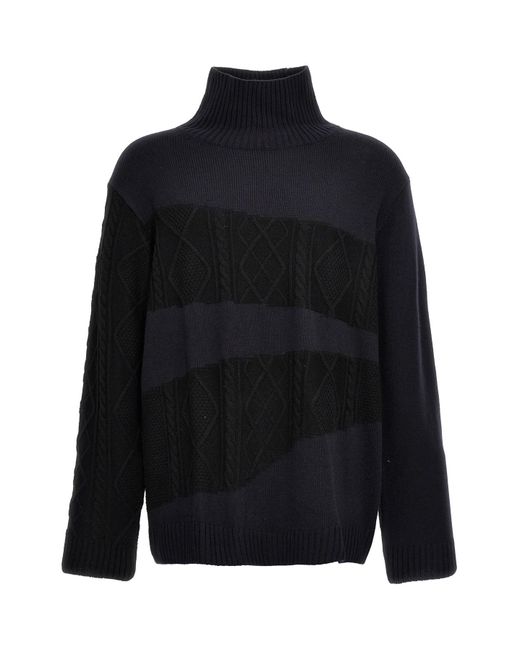 Yohji Yamamoto Zweifarbiger Pullover in Black für Herren