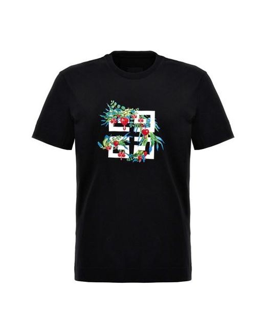 T-shirt logo ricami di Givenchy in Black da Uomo