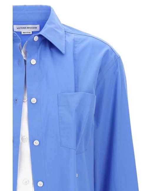 Camicia 'Relaxed Double-Layer' di Victoria Beckham in Blue