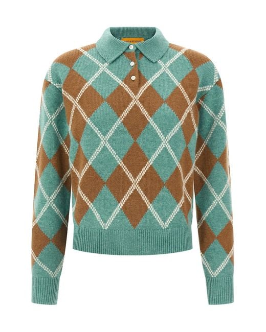 Guest In Residence Green Polohemd "Collegiate Argyle"