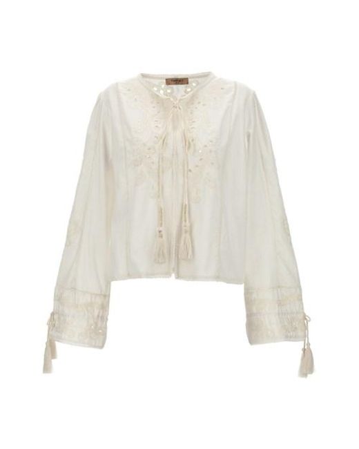 Twin Set White Embroidery Blouse