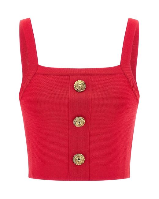 Balmain Red Top 3 Buttons