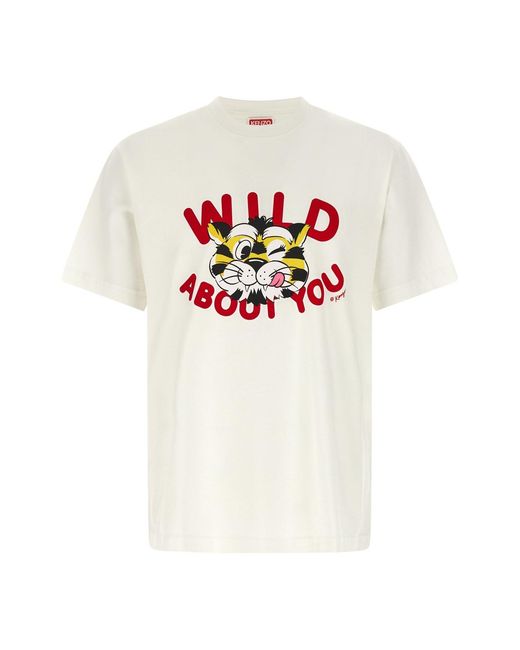 KENZO White 'wild Tiger' T-shirt for men