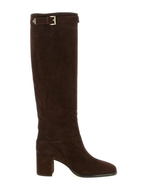Prada Brown Suede Boots