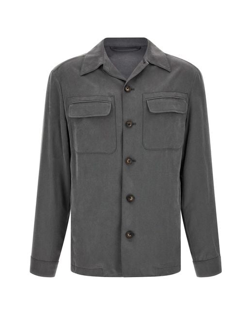 Pal Zileri Gray 'effortless' Capsule Overshirt for men