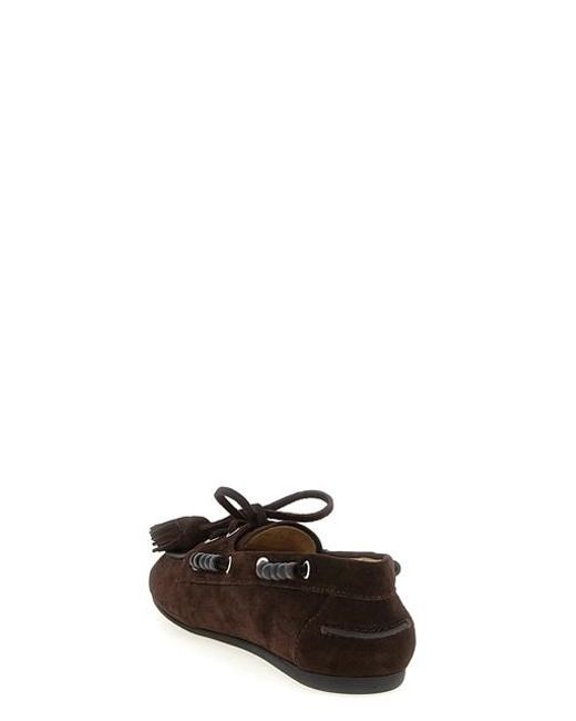 Scarpa Da Barca Suede di Miu Miu in Black