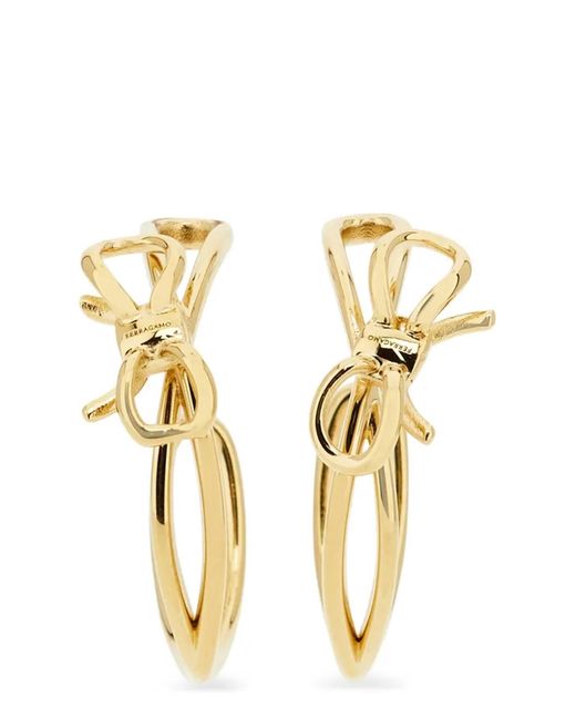 Ferragamo Metallic Bow Earrings