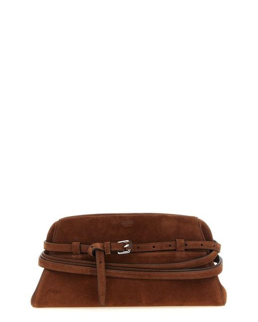 Moschino Brown 'tie Me' Big Clutch