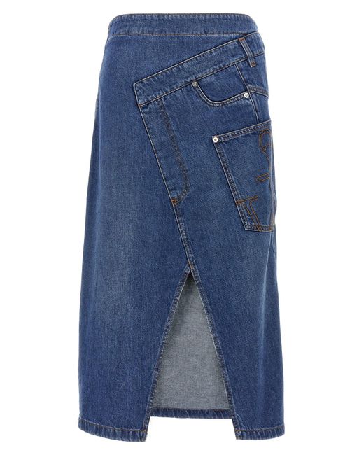 J.W. Anderson Blue J.W.Anderson 'Twisted Midi' Skirt