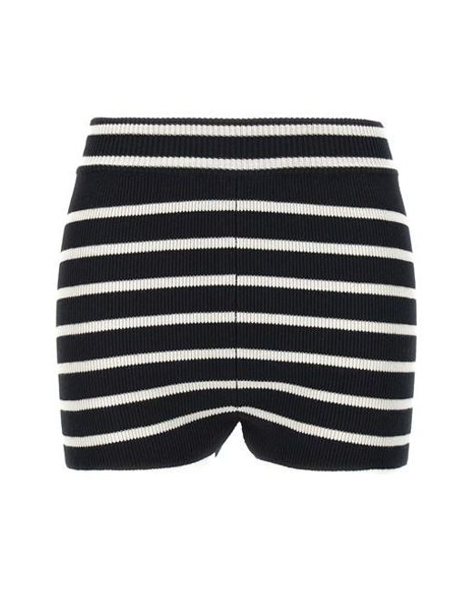AMI Black Striped Knitted Shorts