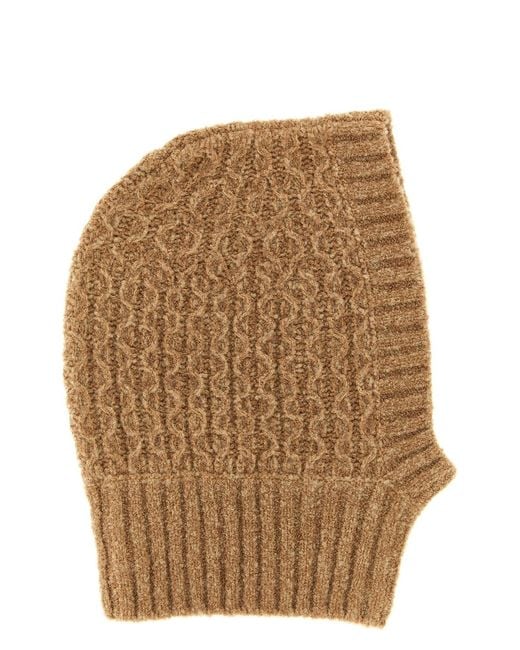 Moncler Natural Balaclava Knitted With Braided