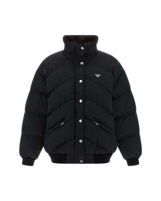 Prada Blue Logo Down Jacket