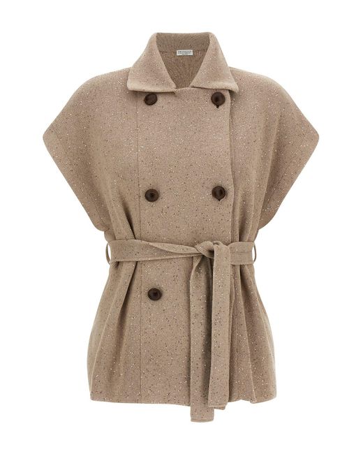Brunello Cucinelli Natural 'diamante' Vest