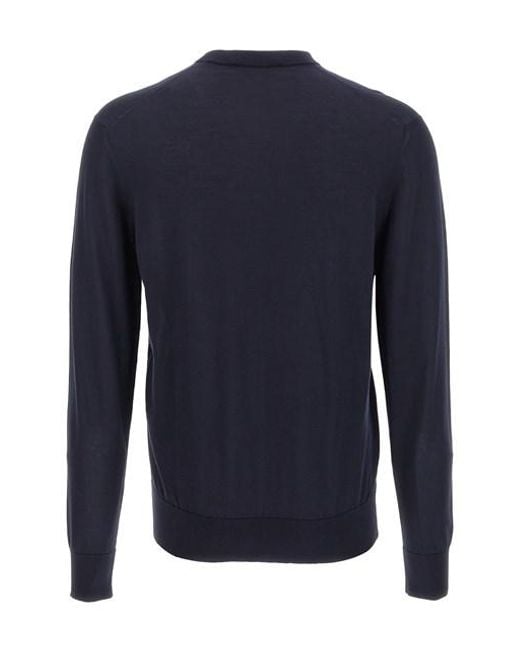 Logo Embroidery Sweater Maglioni Blu-Uomo di Dolce & Gabbana in Blue da Uomo